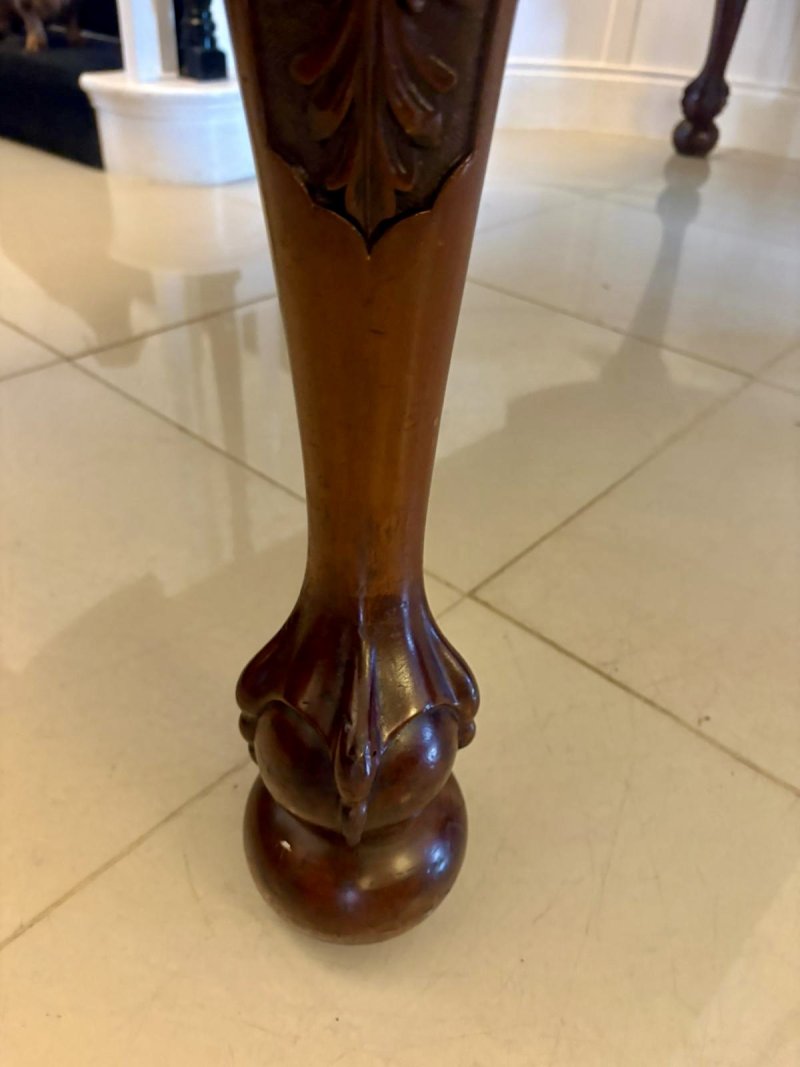 Antique Quality Victorian 10 Seater Figured Mahogany Extending Dining Table with Carved Claw and Ball Legs - Image 11